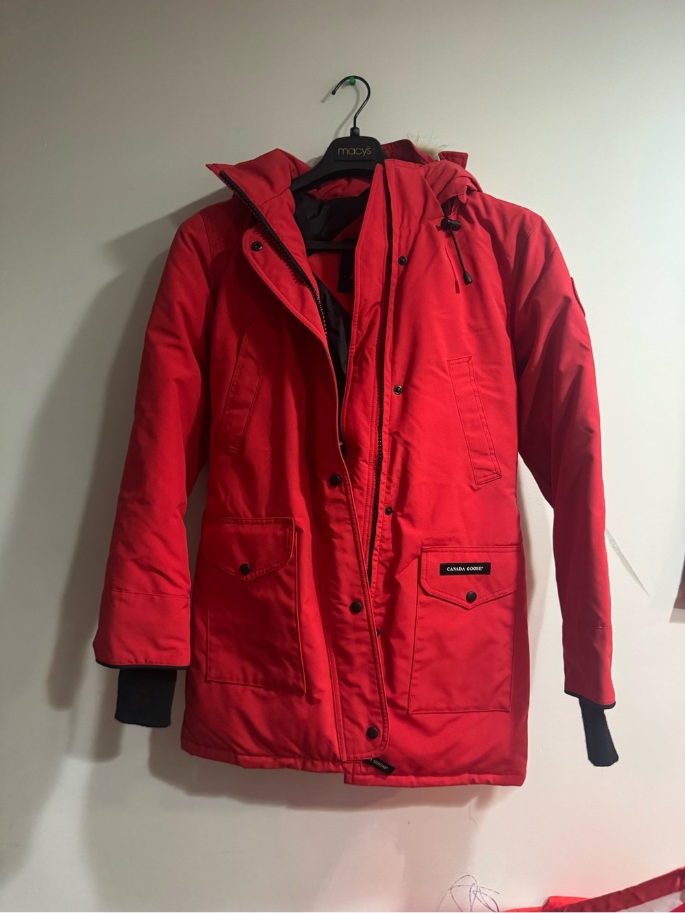 Canada Goose Red Women's Insulated Parka with Hood